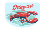 Delaware - Distressed Ink - Red Lobster - Contour