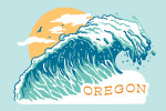 Oregon - Distressed Ink - Perfect Wave