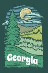 Georgia - Chalk Art - Evergreen Treescape