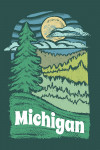 Michigan - Chalk Art - Evergreen Treescape