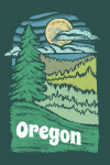 Oregon - Chalk Art - Evergreen Treescape