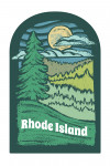Rhode Island - Chalk Art - Evergreen Treescape - Contour