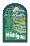 Michigan - Chalk Art - Evergreen Treescape - Contour