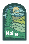 Maine - Chalk Art - Evergreen Treescape - Contour