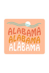 Alabama - Coastal Typography - Wavy Type - Contour