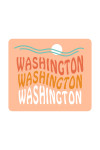 Washington - Coastal Typography - Wavy Type - Contour