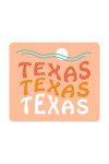 Texas - Coastal Typography - Wavy Type - Contour