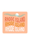Rhode Island - Coastal Typography - Wavy Type - Contour