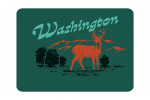 Washington - Vintage Matchbook - Whitetail Deer - Contour