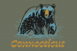 Connecticut - Distressed Ink - Black Bear