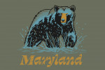 Maryland - Distressed Ink - Black Bear