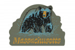Massachusetts - Distressed Ink - Black Bear - Contour