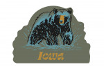 Iowa - Distressed Ink - Black Bear - Contour