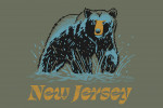 New Jersey - Distressed Ink - Black Bear