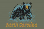 North Carolina - Distressed Ink - Black Bear