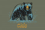 Ohio - Distressed Ink - Black Bear