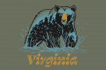 Virginia - Distressed Ink - Black Bear
