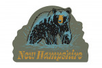 New Hampshire - Distressed Ink - Black Bear - Contour