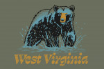 West Virginia - Distressed Ink - Black Bear