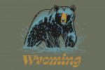 Wyoming - Distressed Ink - Black Bear