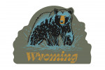 Wyoming - Distressed Ink - Black Bear - Contour