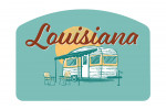 Louisiana - Vintage Matchbook - Vintage Camper - Contour