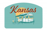 Kansas - Vintage Matchbook - Vintage Camper - Contour