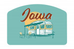Iowa - Vintage Matchbook - Vintage Camper - Contour