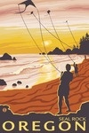 Beach & Kites - Seal Rock, Oregon - LP Original Poster