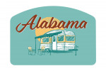 Alabama - Vintage Matchbook - Vintage Camper - Contour