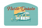 North Dakota - Vintage Matchbook - Vintage Camper - Contour
