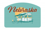 Nebraska - Vintage Matchbook - Vintage Camper - Contour