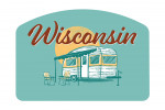 Wisconsin - Vintage Matchbook - Vintage Camper - Contour