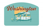 Washington - Vintage Matchbook - Vintage Camper - Contour