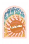 Louisiana - Chalk Art - Sunburst - Contour