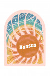 Kansas - Chalk Art - Sunburst - Contour