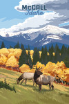 McCall, Idaho - Painterly - Elk & Mountains