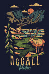 McCall, Idaho - Distressed Vector - Elk & Peaks