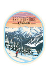 Breckenridge, Colorado - Winter Skiers - Contour