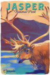 Jasper National Park, Canada - Vivid Watercolor - Caribou