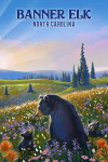 Banner Elk, North Carolina - Lithograph - Bear Family in Field