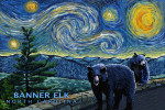 Banner Elk, North Carolina - Starry Night - Black Bears