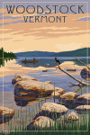 Woodstock, Vermont - Lake Sunrise Scene