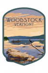 Woodstock, Vermont - Lake Sunrise Scene - Contour