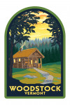 Woodstock, Vermont - Cabin in the Woods Scene - Contour
