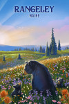 Rangeley, Maine - Lithograph - Bear Family in Field