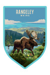 Rangeley, Maine - Painterly - Moose & Wildflowers - Contour