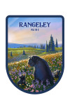 Rangeley, Maine - Lithograph - Bear Family in Field - Contour