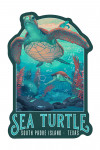 South Padre Island, Texas - Fluid Linework - Sea Turtle - Contour