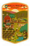 Walla Walla, Washington - Geometric - Vineyard - Contour